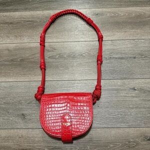 Philosophy Di Lorenzo Serafini Red crocodile leather crossbody bag